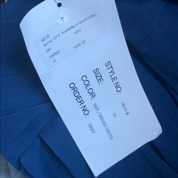 NWT HAYLEY PAIGE DRESSES 5810 Navy/Indigo PROM WEDDING Size 10 - Picture 6 of 11
